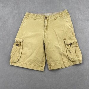 Vintage Y2K Aeropostale Cargo Shorts Mens 32 Khaki Utility Pockets Flat Front